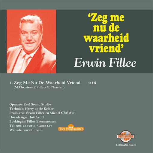 Erwin Fillee - Zeg me nu de waarheid vriend (Back)