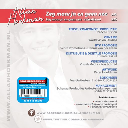 Allan Hoekman - Zeg maar ja en geen nee (Back)