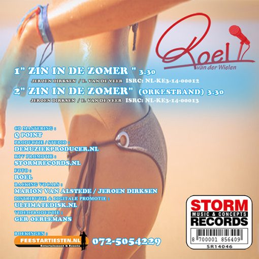 Roel van der Wielen - Zin in de zomer (Back)