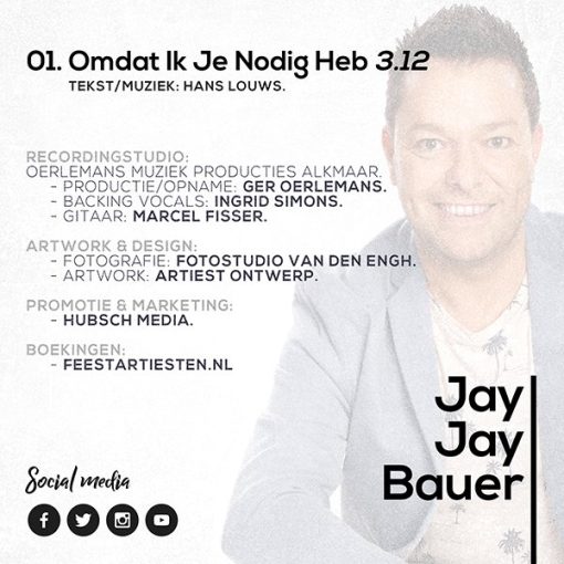 Jay Jay Bauer - Omdat ik je nodig heb (Back)