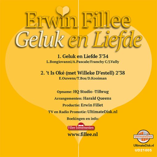 Erwin Fillee - Geluk en Liefde (Back)