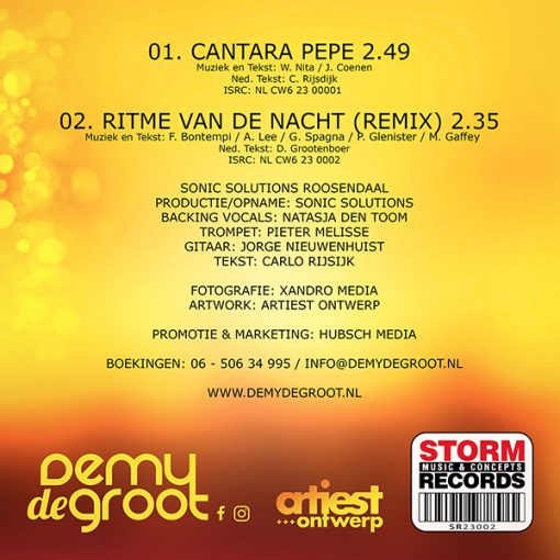 Demy de Groot - Cantara Pepe (Back)